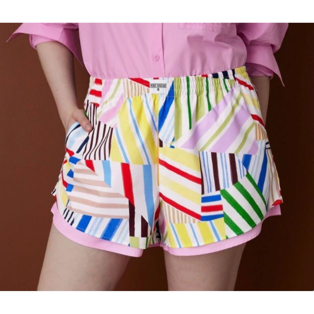 Rosie Assoulin x Target Women's Poplin Madras Shorts M NWT